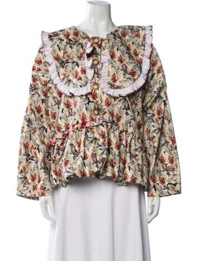 Pre-owned Kika Vargas Floral Print Jacket In Multicolor