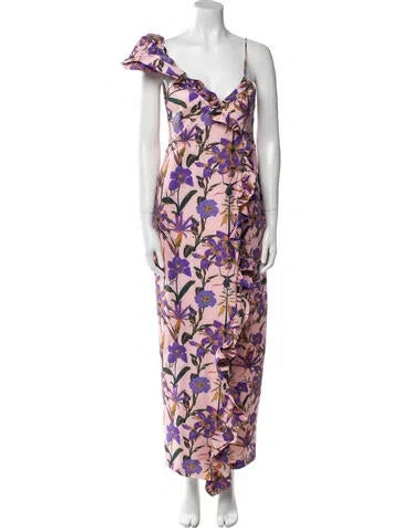 Pre-owned Kika Vargas Floral Print Long Dress In Multi