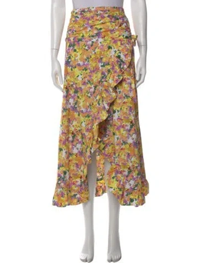 Pre-owned Kika Vargas Floral Print Midi Length Skirt In Multi
