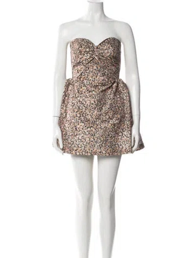 Pre-owned Kika Vargas Floral Print Mini Dress In Blue