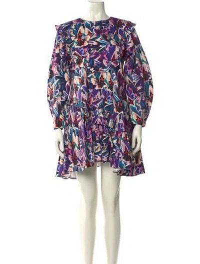 Pre-owned Kika Vargas Floral Print Mini Dress In Multi