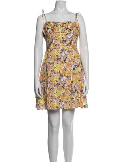 Pre-owned Kika Vargas Floral Print Mini Dress In Multi