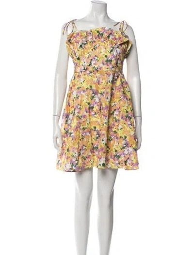 Pre-owned Kika Vargas Floral Print Mini Dress In Multicolor