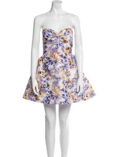 Pre-owned Kika Vargas Floral Print Mini Dress W/ Tags In Multi