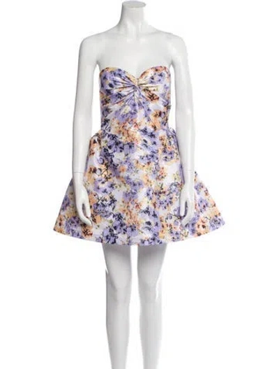 Pre-owned Kika Vargas Floral Print Mini Dress W/ Tags In Multicolor