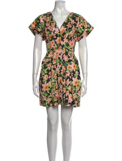 Pre-owned Kika Vargas Floral Print Mini Dress W/ Tags In Multicolor
