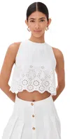 Kika Vargas Gemma Sleeveless Top In White In White