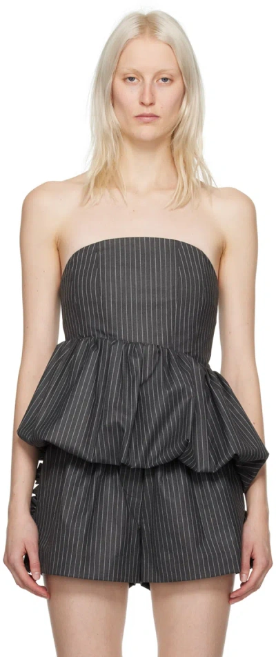 Kika Vargas Nita Strapless Blouse In Stripes