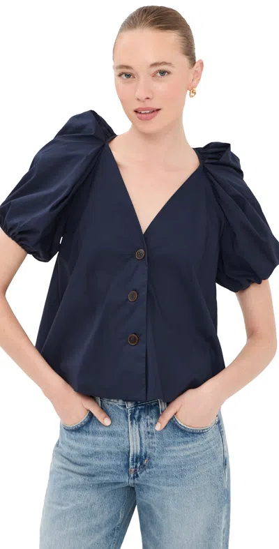 Kika Vargas Harpa Top Navy In Blue