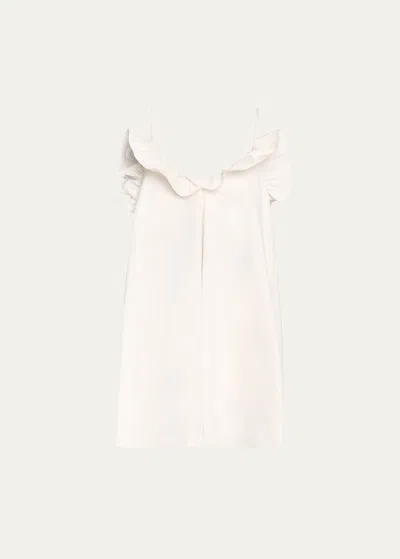 Kika Vargas Joan Ruffle-trim Mini Dress In White