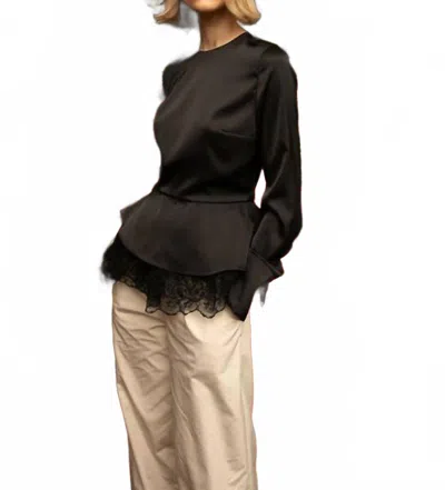 Kika Vargas Kelsi Long Sleeve Top In Black