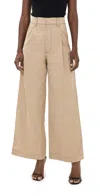 Kika Vargas Khaki Gabardine Olympe Pants Khaki In Khaki