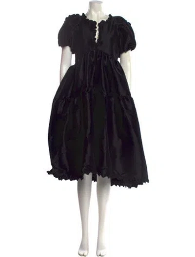 Pre-owned Kika Vargas Lace Pattern Midi Length Dress W/ Tags In Black