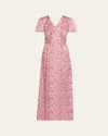 Kika Vargas Lara Dots Satin Maxi Dress In Pink