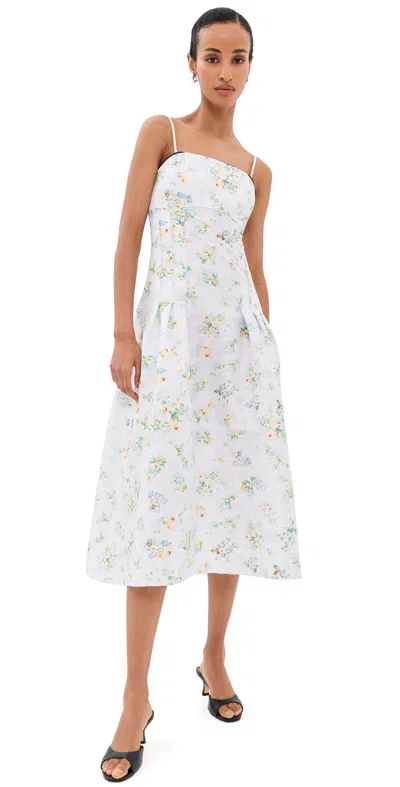 Kika Vargas Lena Midi Dress Pastel In Pink