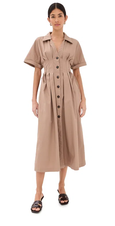 Kika Vargas Letitia Dress Camel In Brown