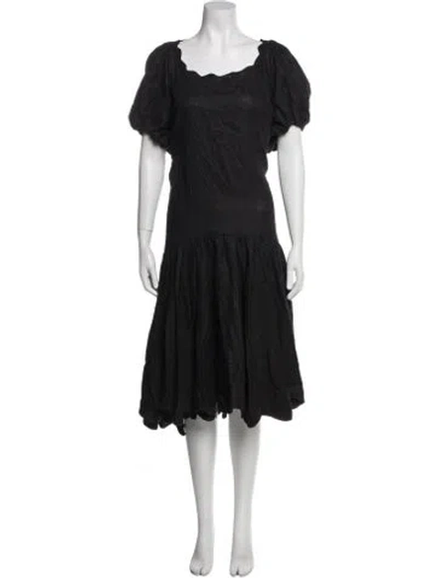 Pre-owned Kika Vargas Linen Long Dress In Blue