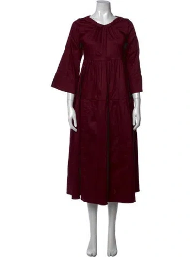 Pre-owned Kika Vargas Long Dress In Burgundy
