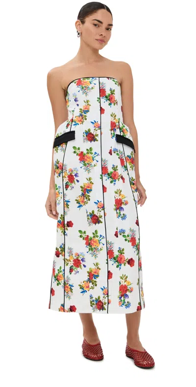 Kika Vargas Maryan Dress White Garden Canvas White Garden
