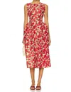 Kika Vargas Mette Dress In Red Rose In Multi
