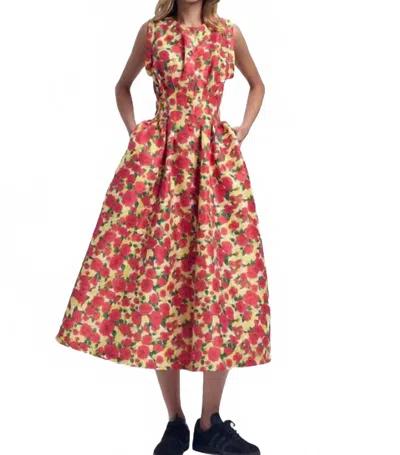 Kika Vargas Mette Dress In Red Rose In Multi