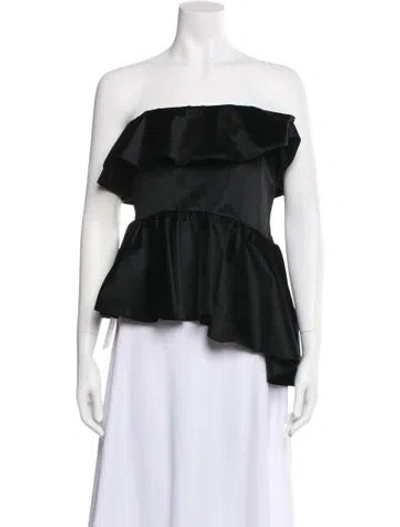 Pre-owned Kika Vargas Off-the-shoulder Sleeveless Top In Black