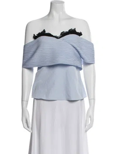 Pre-owned Kika Vargas Off-the-shoulder Sleeveless Top In Blue