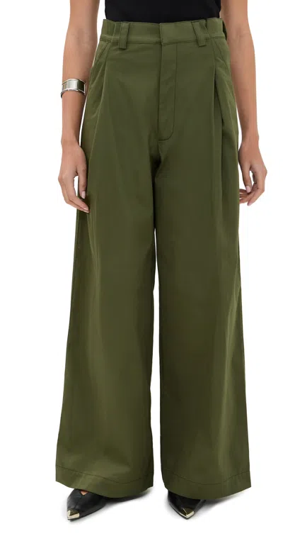Kika Vargas Olympe Pants Olive Canvas Olive