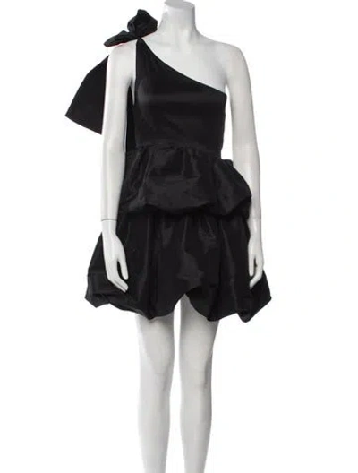 Pre-owned Kika Vargas One-shoulder Knee-length Dress In Black