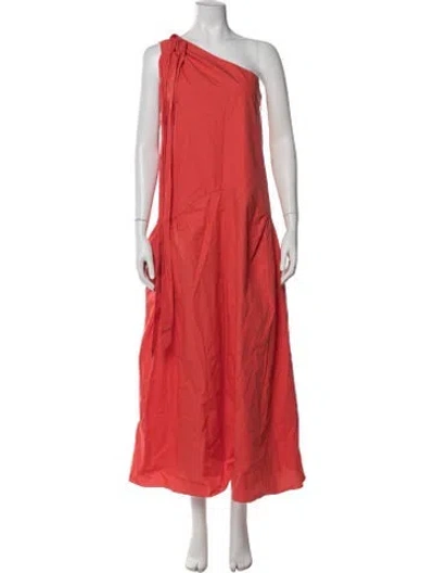 Pre-owned Kika Vargas One-shoulder Long Dress W/ Tags In Orange