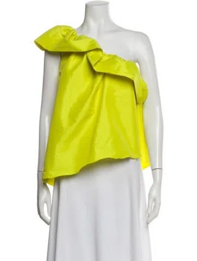 Pre-owned Kika Vargas One-shoulder Sleeveless Top In Yellow