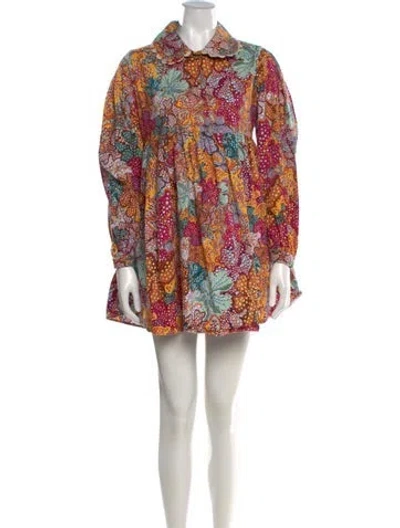 Pre-owned Kika Vargas Paisley Print Mini Dress In Yellow