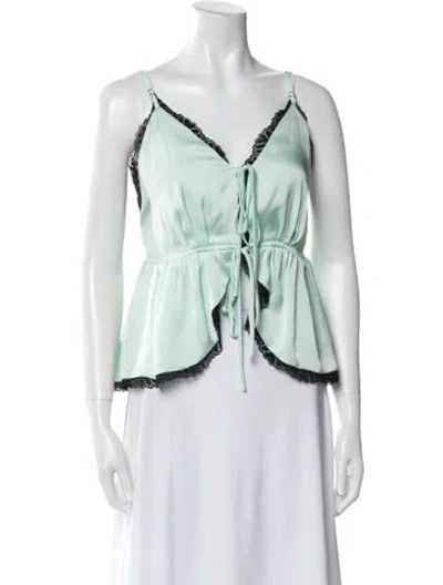 Pre-owned Kika Vargas Plunge Neckline Sleeveless Top In Multi
