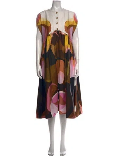 Pre-owned Kika Vargas Printed Midi Length Dress