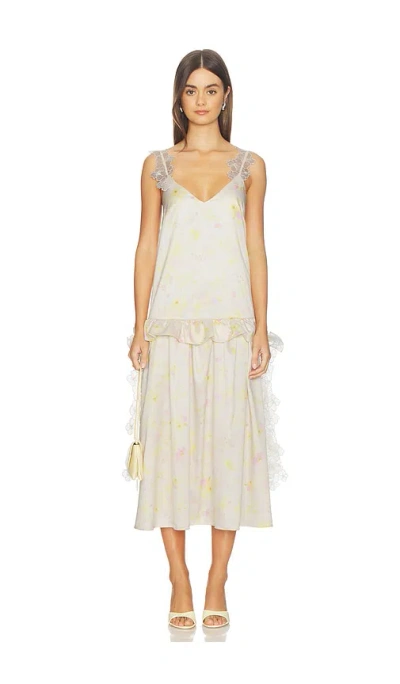 Kika Vargas Rashida Dress In Yellow Peony