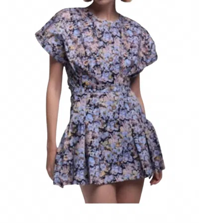 Kika Vargas Rebe Mini Skirt In Lavender Garden In Gray