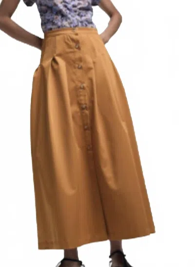 Kika Vargas Rebecca Skirt In Caramel In Nude