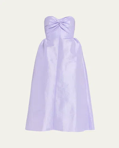 Kika Vargas Rose Strapless Taffeta Dress In Purple