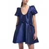 Kika Vargas Rossana Mini Dress In Navy In Blue