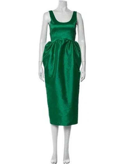 Pre-owned Kika Vargas Scoop Neck Knee-length Dress In Green