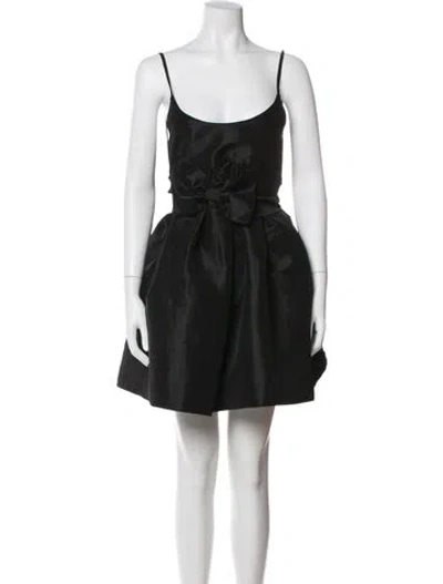 Pre-owned Kika Vargas Scoop Neck Mini Dress In Black