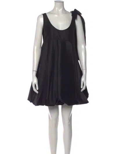 Pre-owned Kika Vargas Scoop Neck Mini Dress In Black