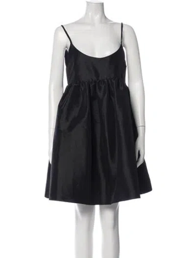 Pre-owned Kika Vargas Scoop Neck Mini Dress In Blue