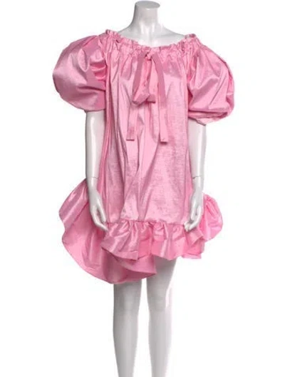 Pre-owned Kika Vargas Silk Knee-length Dress In Pink