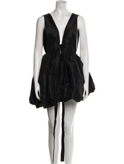 Pre-owned Kika Vargas Silk Mini Dress In Black