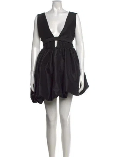 Pre-owned Kika Vargas Silk Mini Dress In Black