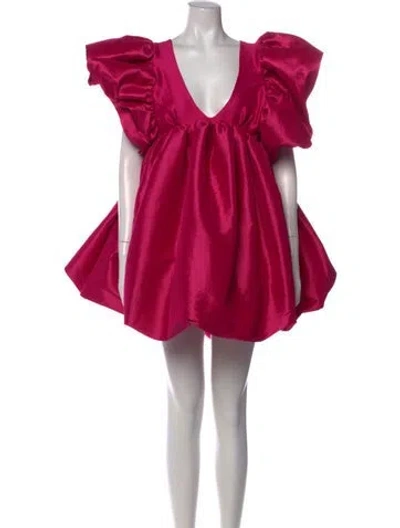 Pre-owned Kika Vargas Silk Mini Dress In Pink