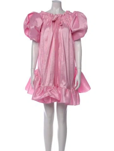Pre-owned Kika Vargas Silk Mini Dress In Pink