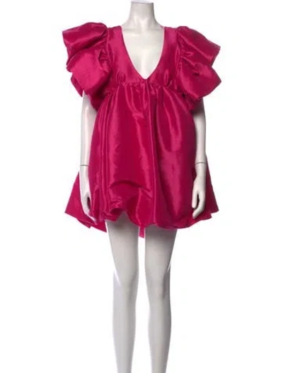 Pre-owned Kika Vargas Silk Mini Dress In Pink