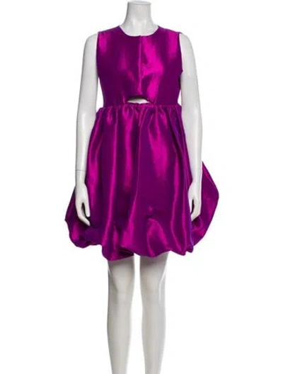 Pre-owned Kika Vargas Silk Mini Dress In Purple